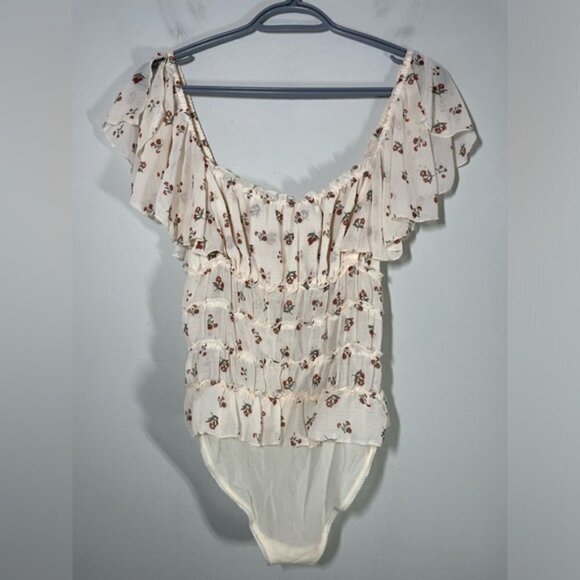 FREE PEOPLE  Juliet Printed Bodysuit cream - Ivory Combo size S - Picture 8 of 11